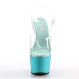 Blau glitter 18 cm Pleaser ADORE-708OMBRE pole dance high heels schuhe