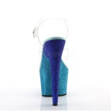 Blau glitter 18 cm Pleaser ADORE-708OMBRE pole dance high heels schuhe