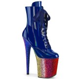 Blau glitter 20 cm FLAMINGO-1020HG exotic pole dance stiefeletten