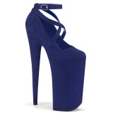 Blau vegan suede 25,5 cm BEYOND-087FS high heels - extreme plateau pumps