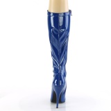 Blaue lackstiefel 13 cm SEDUCE-2000 spitze stiefel mit stiletto absatz