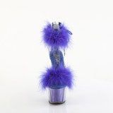 Blue 18 cm ADORE-724F exotic pole dance high heel sandals with feathers
