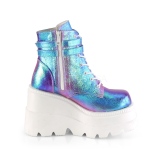 Blue glitter 11,5 cm SHAKER-52 lolita ankle boots wedge platform