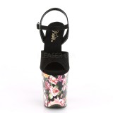 Blumen Muster 20 cm FLAMINGO-809WR Plateau High Heels