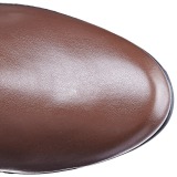 Braun Kunstleder 4 cm MAVERICK-2045 Overknee Stiefel für Männer