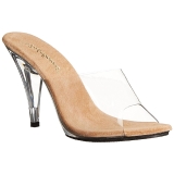 Braun Transparent 11 cm CARESS-401 Damen Mules Schuhe