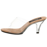 Braun Transparent 8 cm BELLE-301 Damen Mules Schuhe