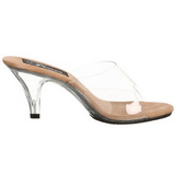 Braun Transparent 8 cm BELLE-301 Damen Mules Schuhe