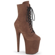 Braun faux suede 20 cm FLAMINGO-1020FS pole dance ankle boots