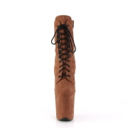 Braun faux suede 20 cm FLAMINGO-1020FS pole dance ankle boots