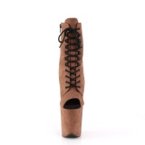 Braun faux suede 20 cm FLAMINGO-1021FS pole dance ankle boots