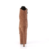 Braun faux suede 20 cm FLAMINGO-1021FS pole dance ankle boots
