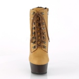 Braun wildlederimitation 15 cm DELIGHT-600TL-02 pleaser stiefeletten mit plateausohle