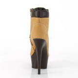 Braun wildlederimitation 15 cm DELIGHT-600TL-02 pleaser stiefeletten mit plateausohle