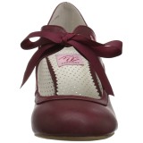 Burgundy 6,5 cm WIGGLE-32 retro vintage cuben heels maryjane pumps