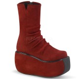 Burgundy Faux Suede 9 cm VIOLET-100 demoniacult ankle boots platform