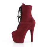 Burgundy Leatherette 18 cm ADORE-1020FS lace up ankle boots