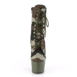 Camoflash Leinenstoff 18 cm ADORE-1020CAMO pleaser stiefeletten mit plattform