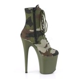 Camoflash Leinenstoff 20 cm FLAMINGO-1020CAMO pleaser stiefeletten mit plattform