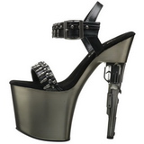 Chrome 19 cm BONDGIRL-712 Plateau Pistole High Heels