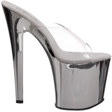 Chrome Transparent 19 cm TABOO-701 Damen Mules Schuhe