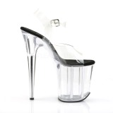 Clear 20 cm FLAMINGO-808 Acrylic Platform High Heeled Sandal