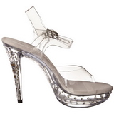 Clear Rhinestone 13 cm COCKTAIL-508SDT Acrylic High Heeled Sandal