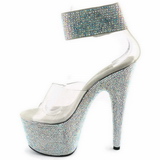 Clear Rhinestone 20 cm BEJEWELED-812RS Platform High Heeled Sandal