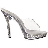 Clear Rhinestone Platform 13 cm LIP-101SDT Women Mules Shoes