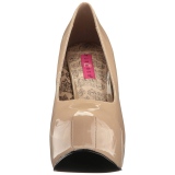 Cream Patent 14,5 cm Burlesque TEEZE-06W mens pumps for wide feets