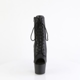 Echtes Leder 18 cm ADORE-1021 platform peeptoe boots schwarz