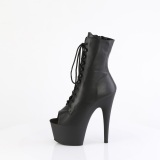 Echtes Leder 18 cm ADORE-1021 platform peeptoe boots schwarz