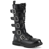Echtes Leder RIOT-18BK demonia stahlkappen springerstiefel - unisex kampfstiefel