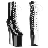 FLAMINGO-1040TT 20 cm pleaser high heels ankle boots black white