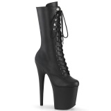 FLAMINGO-1054 - 20 cm platform high heel boots vegan black