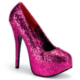 Fuchsia Glitter 14,5 cm Burlesque BORDELLO TEEZE-06G Plateau Pumps