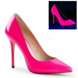 Fuchsia Neon 13 cm AMUSE-20 pointed toe stiletto pumps