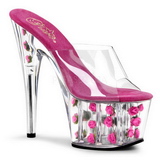 Fuchsia Transparent 18 cm ADORE-701FL Plateau High Mules