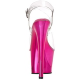 Fuchsia Transparent 18 cm SKY-308 Plateau High Heels