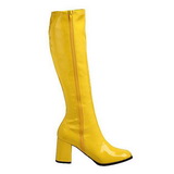 Gelbe lackstiefel 7,5 cm GOGO-300 High Heels Damenstiefel für Männer
