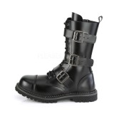 Genuine leather RIOT-12BK demonia boots - unisex steel toe combat boots