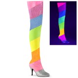 Glitter 10 cm DREAM-3012RBG Thigh High Boots for Drag Queen