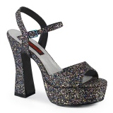 Glitter 13 cm DOLLY-09 demoniacult high heels mit blockabsatz
