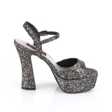 Glitter 13 cm DOLLY-09 demoniacult high heels mit blockabsatz