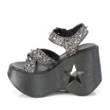 Glitter 13 cm DemoniaCult DYNAMITE-02 lolita schuhe wedge sandaletten