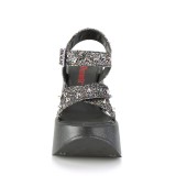 Glitter 13 cm DemoniaCult DYNAMITE-02 lolita schuhe wedge sandaletten