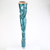 Glitter 18 cm ADORE-3020GP Blaugrün overknee stiefel mit schnürung high heels