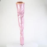 Glitter 18 cm ADORE-3020GP Rosa overknee stiefel mit schnürung high heels