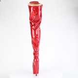 Glitter 18 cm ADORE-3020GP Rote overknee stiefel mit schnürung high heels