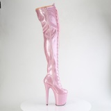 Glitter 20 cm ADORE-3020GP Rosa overknee stiefel mit schnürung high heels